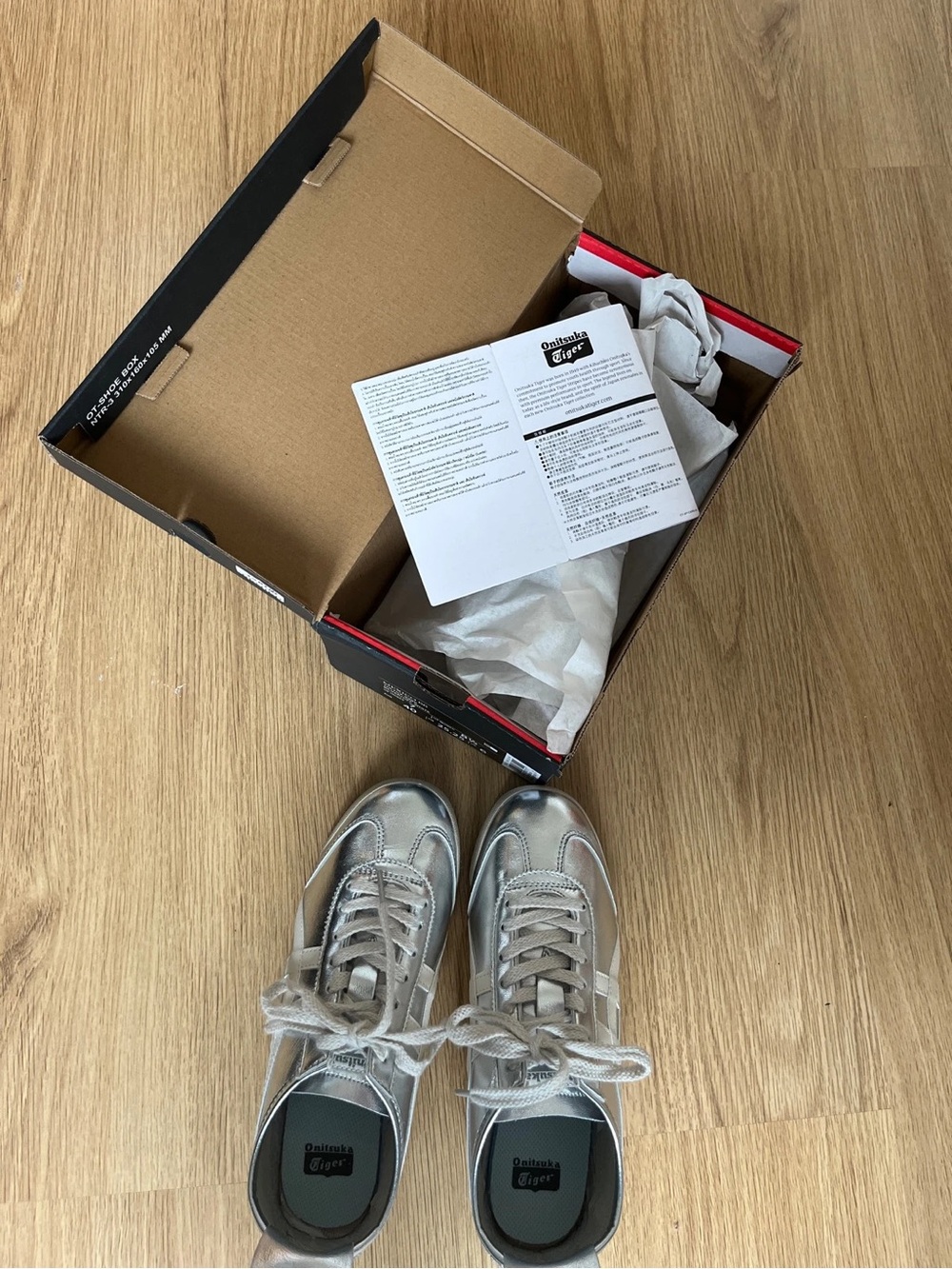 Onitsuka Tiger by Asics Women's Mexico 66 Metallic Champagne/White Sneakers - Picture 6 of 7